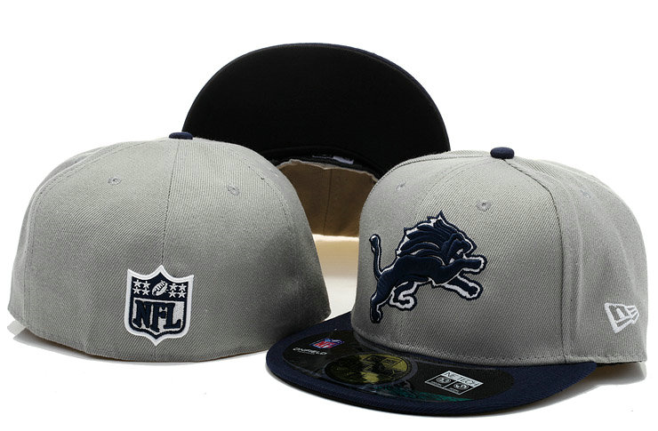 Detroit Lions Grey Fitted Hat 60D 0721